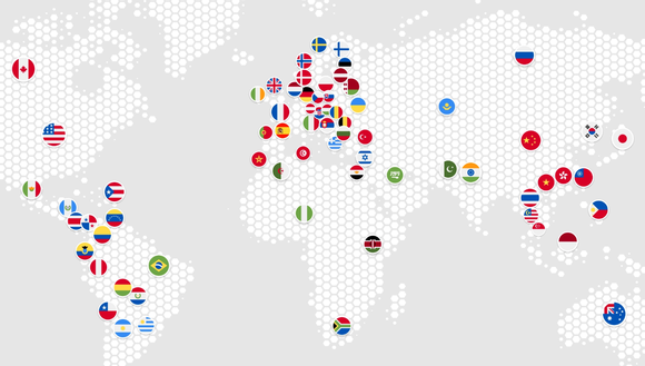 Карта мира с отмеченными странами, в которых MOBROG проводит исследования.