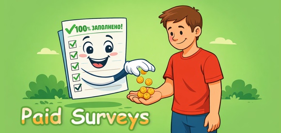 Улыбающаяся анкетка высыпает монетки в руку участника опросов.