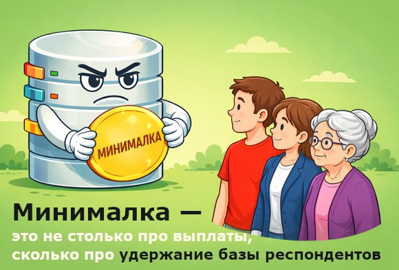 Минимальный порог выплат на опросниках, как способ удержать пользователей в базе респондентов.