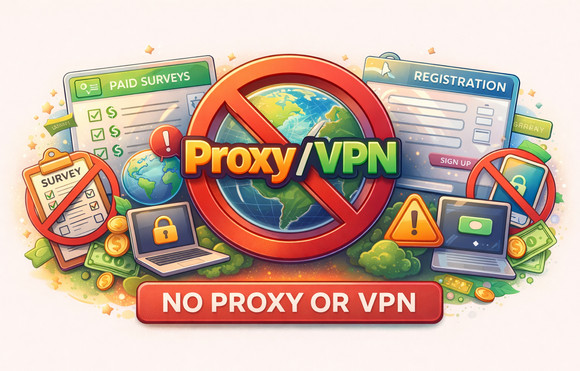 Запрет анонимайзеров при регистрации на опросниках, а также при заполнении анкет.