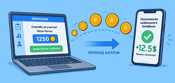 Сайты платных опросов: вывод денег на мобильный телефон.